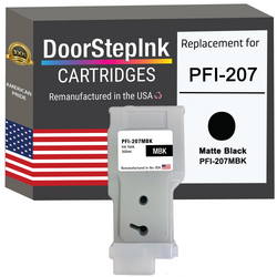 DoorStepInk Remanufactured in the USA Ink Cartridge for Canon PFI-207 300ML Matte Black