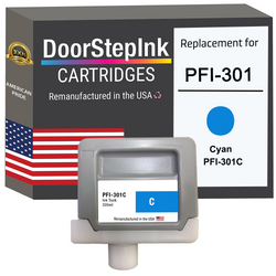 DoorStepInk Remanufactured in the USA Ink Cartridge for Canon PFI-301 330ML Cyan