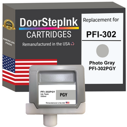 DoorStepInk Remanufactured in the USA Ink Cartridge for Canon PFI-302 330ML Photo Gray 