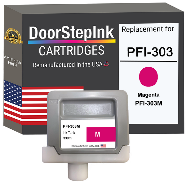 DoorStepInk Remanufactured in the USA Ink Cartridge for Canon PFI-303 330ML Magenta