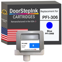 DoorStepInk Remanufactured in the USA Ink Cartridge for Canon PFI-306 330ML Blue