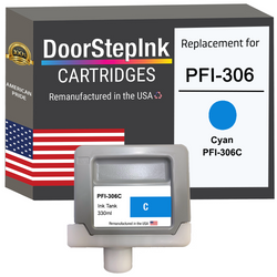 DoorStepInk Remanufactured in the USA Ink Cartridge for Canon PFI-306 330ML Cyan