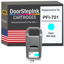 DoorStepInk Remanufactured in the USA Ink Cartridge for Canon PFI-701 700ML Cyan