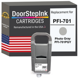 DoorStepInk Remanufactured in the USA Ink Cartridge for Canon PFI-701 700ML Photo Gray