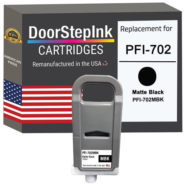 DoorStepInk Remanufactured in the USA Ink Cartridge for Canon PFI-702 700mL Matte Black PFI-702MBK