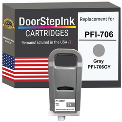 DoorStepInk Remanufactured in the USA Ink Cartridge for Canon PFI-706 700ML Gray