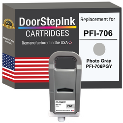 DoorStepInk Remanufactured in the USA Ink Cartridge for Canon PFI-706 700ML Photo Gray