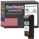 DoorStepInk Remanufactured in the USA Ink Cartridge for 15 C6615DN Black 