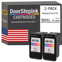 DoorStepInk Remanufactured in the USA Ink Cartridge for Canon CL-261XL 261 XL Color Twin Pack