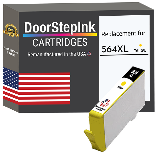 DoorStepInk Remanufactured in the USA Ink Cartridges for 564XL CN687WN 1 Yellow 