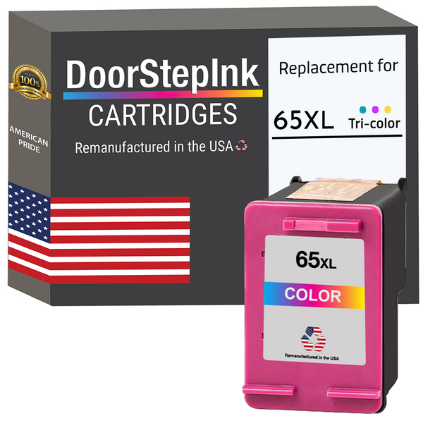 DoorStepInk Remanufactured in the USA Ink Cartridge for 65XL N9K03AN Tri-Color