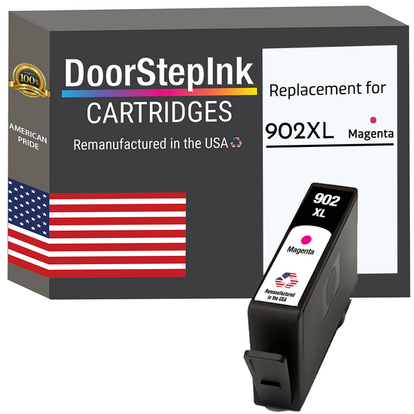 DoorStepInk Remanufactured in the USA Ink Cartridges for 902XL T6M06AN 1 Magenta