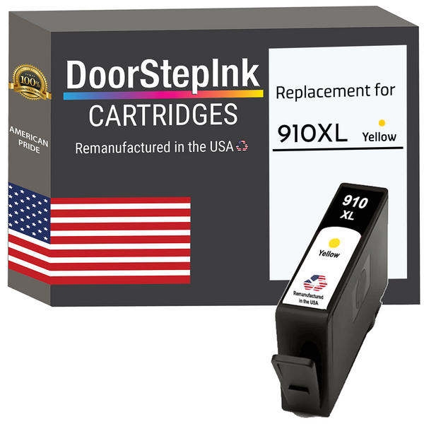 DoorStepInk Remanufactured in the USA Ink Cartridges for 910XL 3YL64AN 1 Yellow