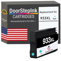 DoorStepInk Remanufactured in the USA Ink Cartridges for 933XL CN054AN 1 Cyan
