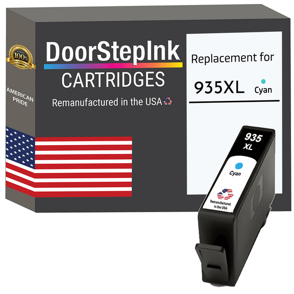 DoorStepInk Remanufactured in the USA Ink Cartridges for 935XL C2P24 1 Cyan