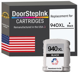 DoorStepInk Remanufactured in the USA Ink Cartridges for 940XL C4906 1 Black