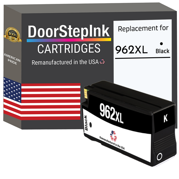 DoorStepInk Remanufactured in the USA Ink Cartridges for 962XL 3JA03AN 1 Black