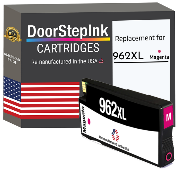 DoorStepInk Remanufactured in the USA Ink Cartridges for 962XL 3JA01AN 1 Magenta