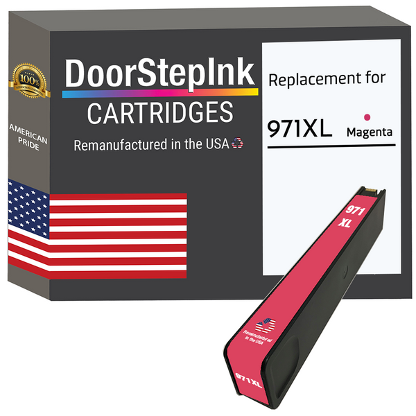 DoorStepInk Remanufactured in the USA Ink Cartridges for 971XL CN627 1 Magenta