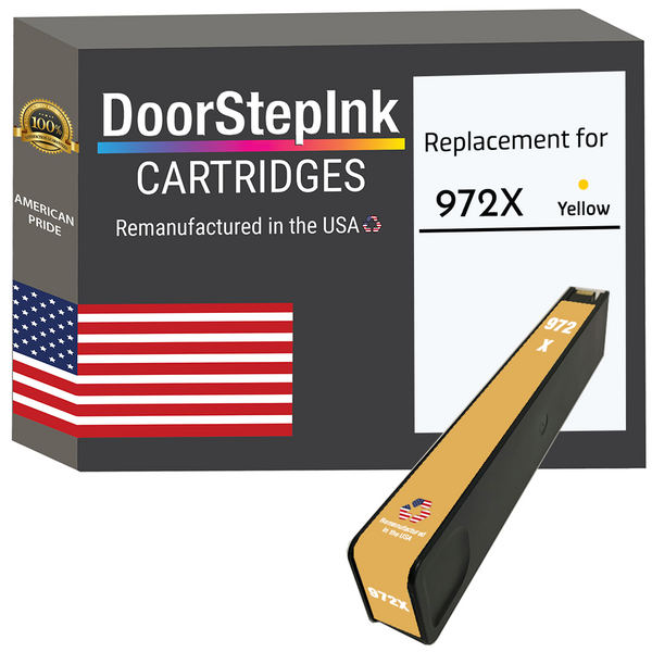 DoorStepInk Remanufactured in the USA Ink Cartridges for 972X L0S04AN 1 Yellow