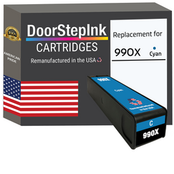 DoorStepInk Remanufactured in the USA Ink Cartridges for 990X M0J89AN 1 Cyan
