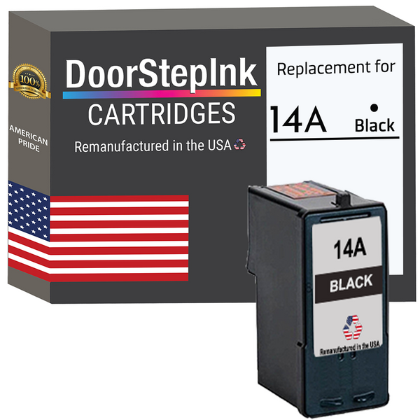 DoorStepInk Remanufactured in the USA Ink Cartridge for Lexmark #14A Black