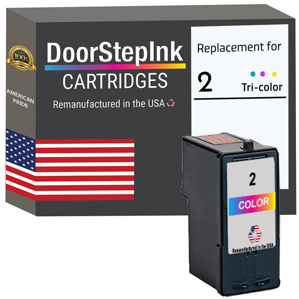 DoorStepInk Remanufactured in the USA Ink Cartridge for Lexmark #2 Tri-Color