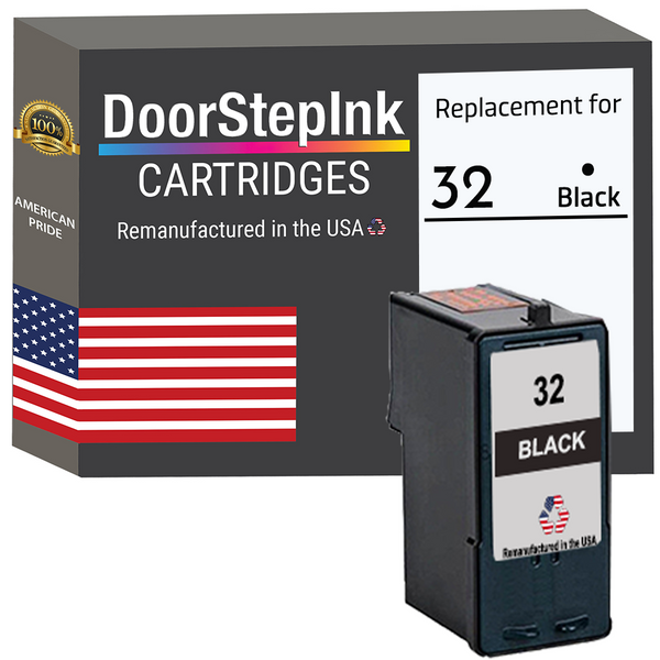 DoorStepInk Remanufactured in the USA Ink Cartridge for Lexmark #32 Black