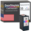 DoorStepInk Remanufactured in the USA Ink Cartridge for Lexmark #33 Tri-Color