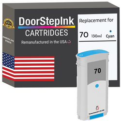 DoorStepInk Remanufactured in the USA Ink Cartridge for 70 130ML Cyan