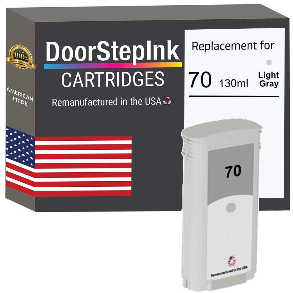 Remanufactured HP 70 130mL Light Gray Ink Cartridges (C9451A) | DoorStepInk