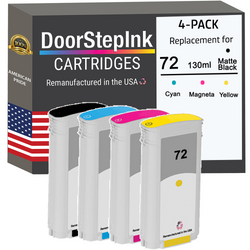 DoorStepInk Remanufactured in the USA Ink Cartridges for 72 130ML (4Pack)