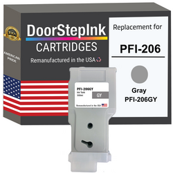 DoorStepInk Remanufactured in the USA Ink Cartridge for Canon PFI-206 300ML Gray