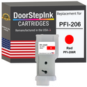 DoorStepInk Remanufactured in the USA Ink Cartridge for Canon PFI-206 300ML Red