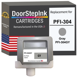 DoorStepInk Remanufactured in the USA Ink Cartridge for Canon PFI-304 330ML Gray