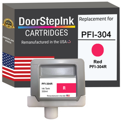 DoorStepInk Remanufactured in the USA Ink Cartridge for Canon PFI-304 330ML Red