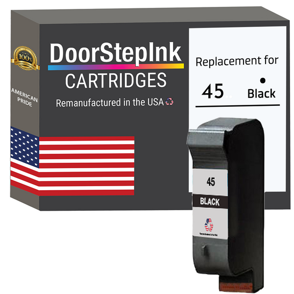 DoorStepInk Remanufactured in The USA Ink Cartridge for 45 51645A  Black