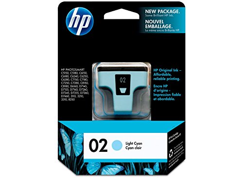 Genuine HP 02 (C8774WN) Light Cyan Ink Cartridge