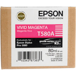 Original Epson T580A Vivid Magenta 80ml Ink Cartridge