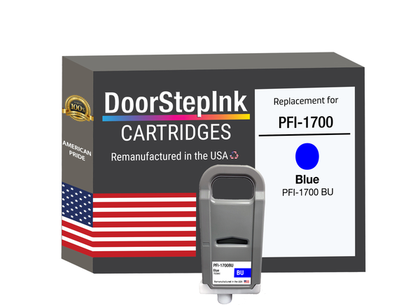 DoorStepInk Brand for Canon PFI-1700 Blue Remanufactured in U.S.A Ink Cartridges