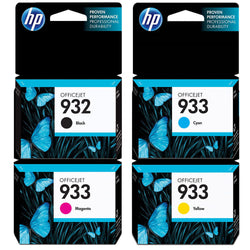 HP 932 Black & 933 Color Ink Cartridge- 4 Pack