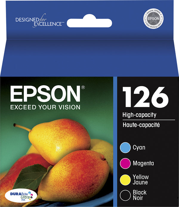 Epson 126 High-Yield Black, Cyan, Magenta & Yellow Ink Cartridges