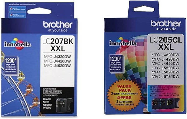 Brother LC207XXL Black & LC205XXL Color Ink Cartridges