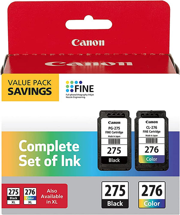 Original Canon PG-275 Black & CL-276 Color Ink Cartridges
