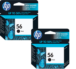 Genuine HP 56 (C6656AN) Black 2PK Ink Cartridges