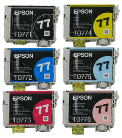 Original Epson 77 Black and Color (6 Pack) Ink Cartridges