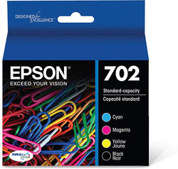 Epson T702 Black/Cyan/Magenta/Yellow Cartridge, 4/Pack (T702120-BCS)
