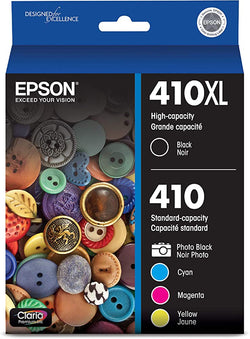 Epson 410XL Black and 410 Photo Black and Color Ink Cartridges