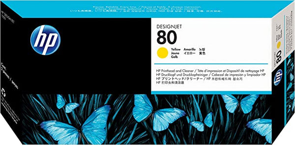 HP 80 (C4823A) Yellow Printhead & Printhead Cleaner