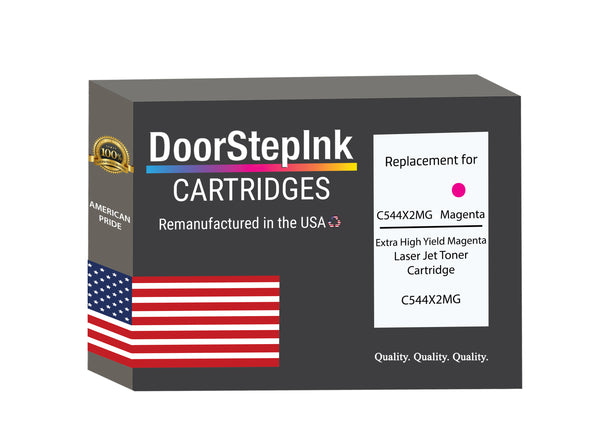 Remanufactured in the USA For Lexmark C544X2MG High Yield Magenta Laser Toner Cartridge, C544X2MG